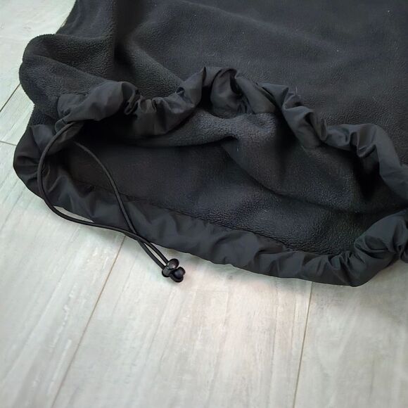 Nike Fleece Pullover Hoodie Cozy Drawstring Bottom Black White Sweatshirt Warm S - Picture 5 of 6